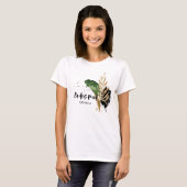 Modern tropisch botanisch abstract bruidsmeisje t-shirt (Voorkant volledig)