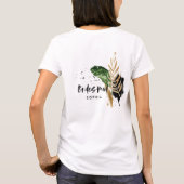 Modern tropisch botanisch abstract bruidsmeisje t-shirt (Achterkant)