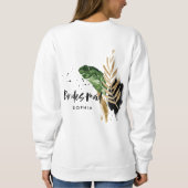 Modern tropisch botanisch abstract bruidsmeisje trui (Achterkant)