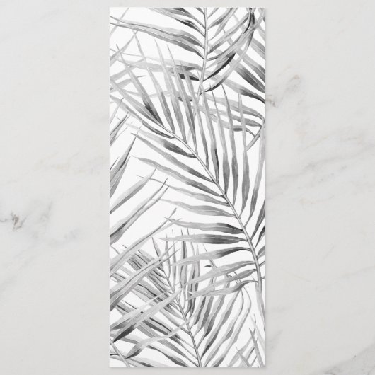 Modern Tropisch Bruiloft Diner Menu (Achterkant)