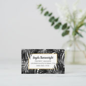 Modern tropisch chique luxe palmblad patroon visitekaartje (Staand voorkant)