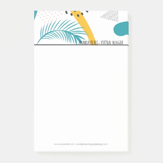 Modern tropisch collage post-it® notes (Voorkant)