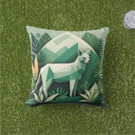 Modern Tropisch Dierenkussen – Low-Poly geometrisc Buitenkussen