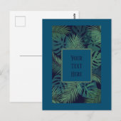 Modern tropisch donker palmblad, vijgenblad oerwou briefkaart (Voorkant / Achterkant)
