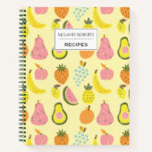 Modern Tropisch Fruit Patroon Gepersonaliseerd Rec Notitieboek (Voorkant)