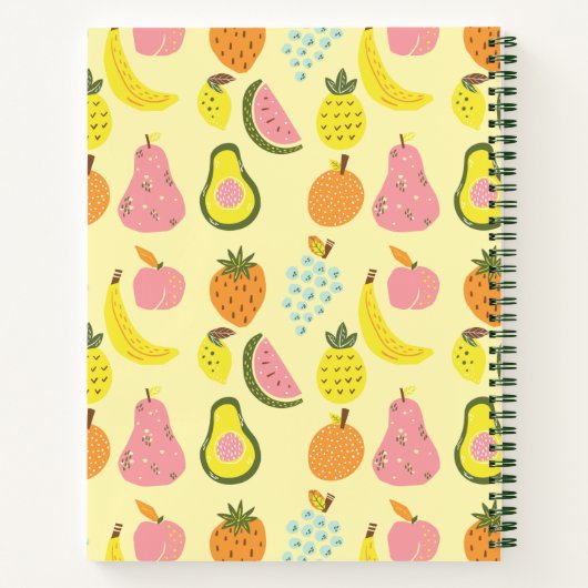 Modern Tropisch Fruit Patroon Gepersonaliseerd Rec Notitieboek (Achterkant)