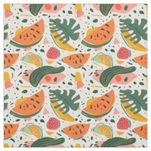 Modern Tropisch Fruitpatroon Stof