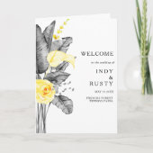 Modern tropisch gevouwen bruiloft programma (Voorkant)