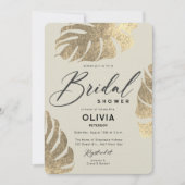Modern Tropisch Goud Elegant Foliage Vrijgezellenf Kaart (Voorkant)
