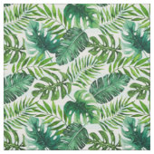 Modern tropisch groen blad patroon stof (Swatch)