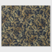 Modern tropisch groen blauw gouden gebladerte cadeaupapier (Vlak)