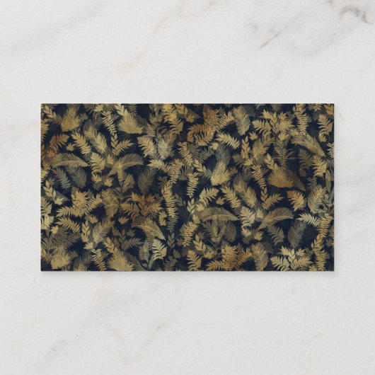 Modern tropisch groen blauw gouden gebladerte visitekaartje (Achterkant)