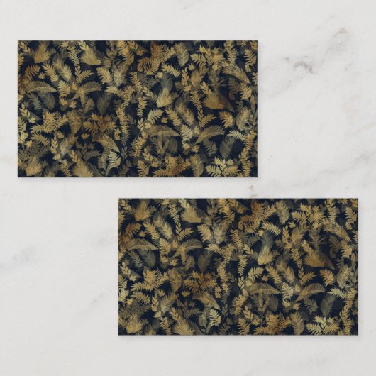 Modern tropisch groen blauw gouden gebladerte visitekaartje (Voorkant / Achterkant)