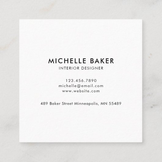 Modern tropisch groen lef vierkante visitekaartje (Achterkant)