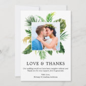 Modern Tropisch groen Liefde en Bedankt Bruiloft (Voorkant)