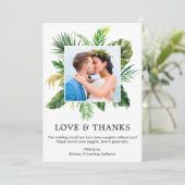 Modern Tropisch groen Liefde en Bedankt Bruiloft (Staand voorkant)