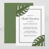 Modern Tropisch Groen Palm Leaf Bridal Luncheon Kaart (Voorkant / Achterkant)