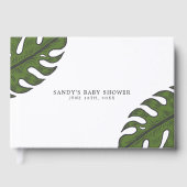 Modern Tropisch Groen Palm Leaves Baby shower Gastenboek (Voorkant)