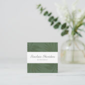 Modern tropisch groen palmblad vierkante visitekaartje (Staand voorkant)