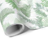 Modern tropisch groen wit groen blad cadeaupapier (Rol Hoek)
