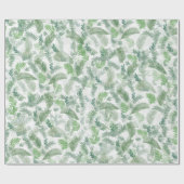 Modern tropisch groen wit groen blad cadeaupapier (Vlak)