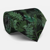 Modern tropisch groen zwart groen blad stropdas (Opgerold)