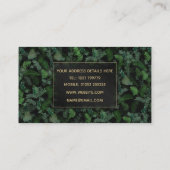 Modern tropisch groen zwart groen blad visitekaartje (Achterkant)