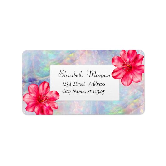 Modern Tropisch ,Hibiscus Opal Etiket (Voorkant)