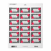 Modern Tropisch ,Hibiscus Zwarte Streep Etiket (Full Sheet)