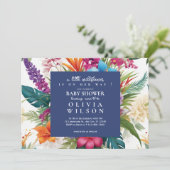 Modern Tropisch Kleurrijk Wildflower baby shower Kaart (Staand voorkant)