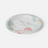 Modern Tropisch laat roze Baby shower Papieren Bordje (Gekanteld)