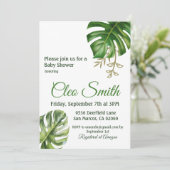 Modern tropisch lef Genderneutraal Baby shower Kaart (Staand voorkant)