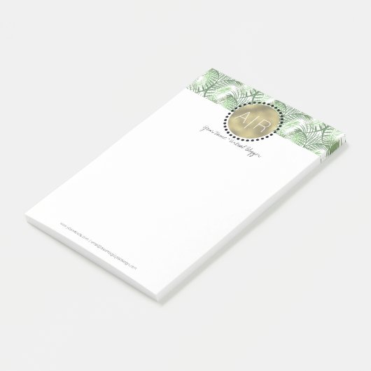Modern tropisch lef Simulate Foil Monogram Post-it® Notes (Schuin)