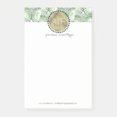Modern tropisch lef Simulate Foil Monogram Post-it® Notes (Voorkant)