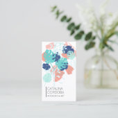 Modern Tropisch Monstera Bladpatroon Artistiek II Visitekaartje (Staand voorkant)