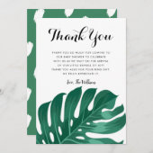 Modern Tropisch Monstera Green Leaf Baby shower Bedankkaart (Voorkant / Achterkant)