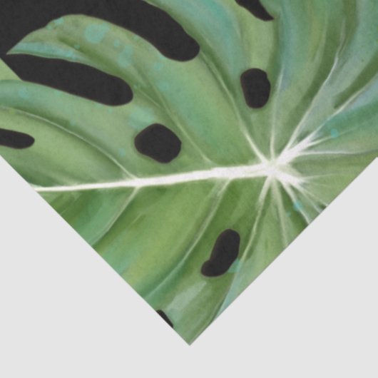 Modern tropisch Oerwoud Leaf Black Green Decoupage Tissuepapier (Detail)