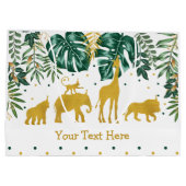 Modern Tropisch Oerwoud Safari Animals Party Groot Cadeauzakje (Achterkant)