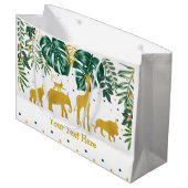 Modern Tropisch Oerwoud Safari Animals Party Groot Cadeauzakje (Voorkant Gekanteld)