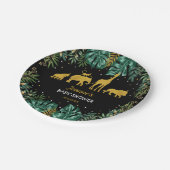 Modern Tropisch Oerwoud Safari Baby shower Papieren Bordje (Gekanteld)