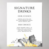 Modern Tropisch Onderschrift Drankjes Bord Poster (Voorkant)