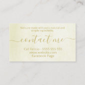 Modern tropisch op beige organische spa zeep visitekaartje (Achterkant)