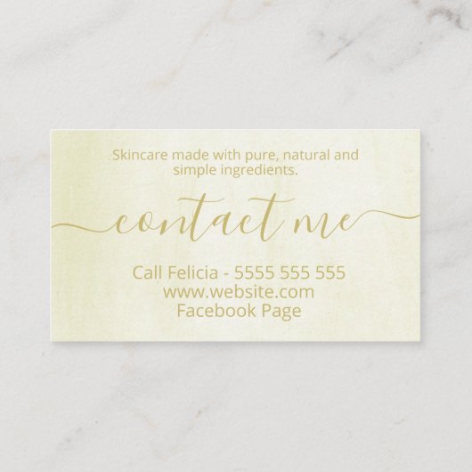 Modern tropisch op beige organische spa zeep visitekaartje (Achterkant)