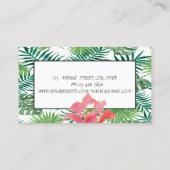 Modern tropisch palm laat Hawaiian Hibiskus Visitekaartje (Achterkant)