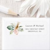 Modern Tropisch Palm Leaf Greenery Return Address Etiket (Insitu)