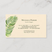 Modern Tropisch palm Leaf Shadow Visitekaartje (Achterkant)