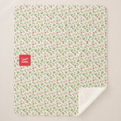 Modern tropisch palm leest Monogram Sherpa Deken (Voorkant)