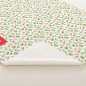 Modern tropisch palm leest Monogram Sherpa Deken (3/4)