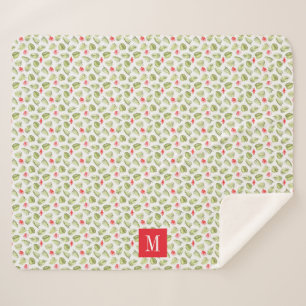 Modern tropisch palm leest Monogram Sherpa Deken