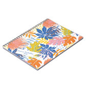 Modern tropisch palm roze blauw geel notitieboek (Linkerzijde)
